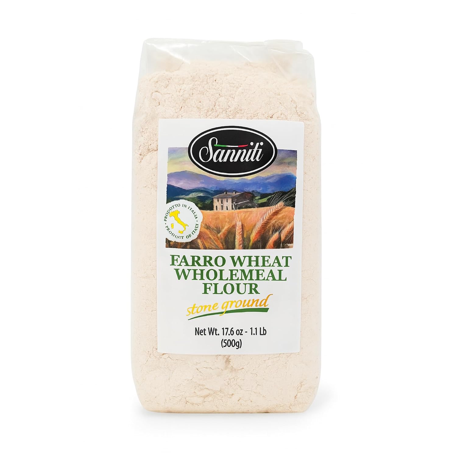 Sanniti-Farro-Wheat-Wholemeal-Flour,-Stone-Ground-–-17.6-oz-(500g)-Bag-294