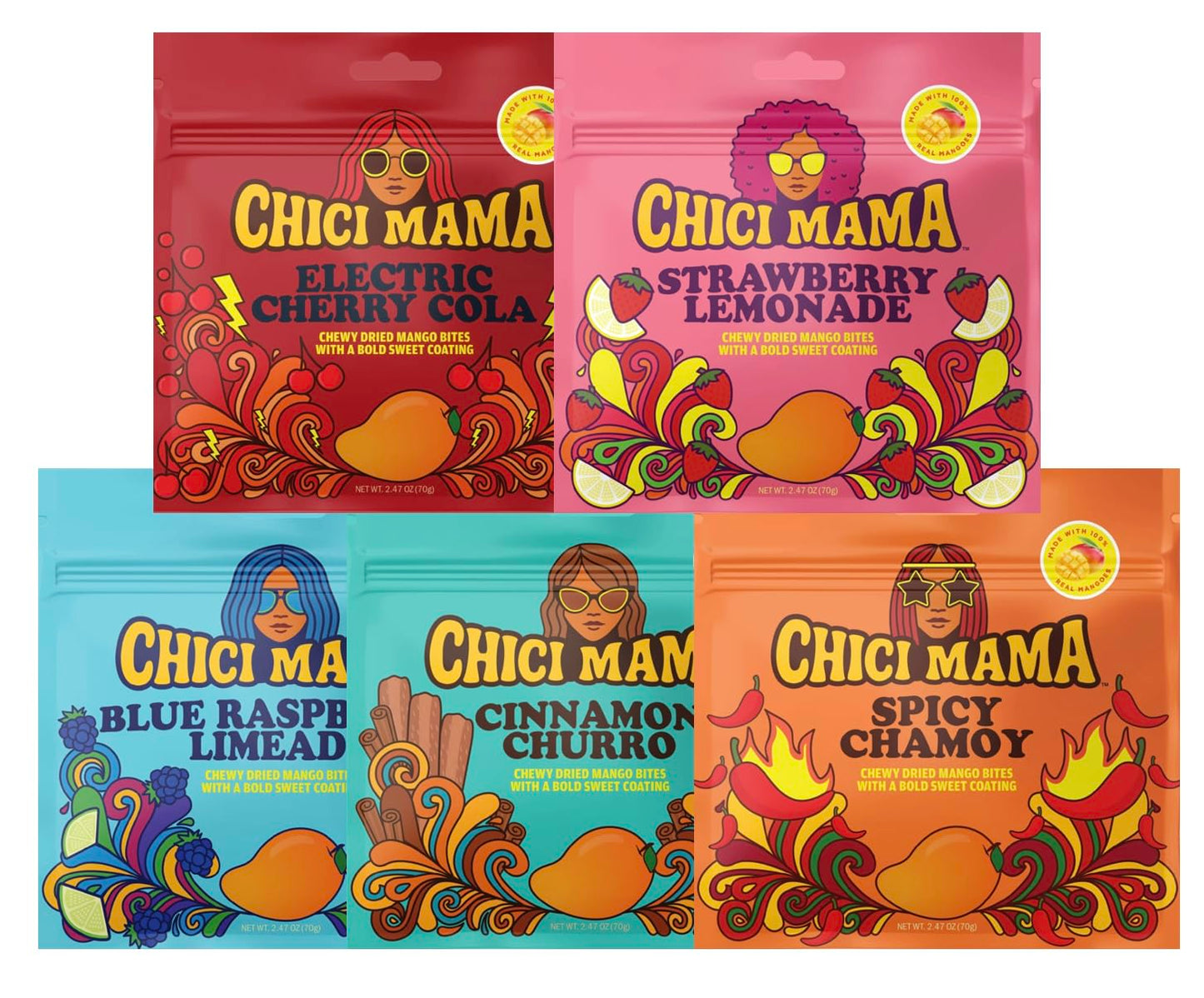 Chici-Mama-Mango-Bites---Variety-Pack,-Dried-Mango-Snack,-5--Pack-|-Made-Real-991