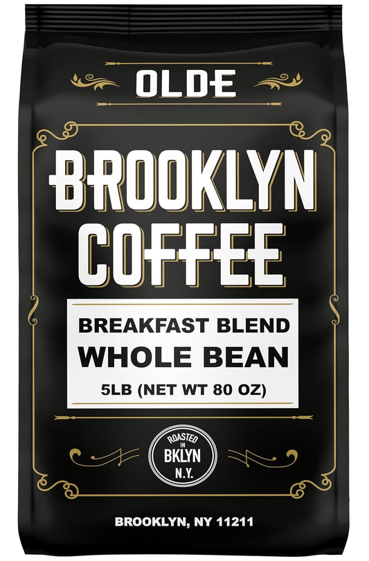 BROOKLYN-COFFEE-Whole-Bean,-Breakfast-Blend-Light-Medium-Roast-(5lb)-Delicate,-Smooth,-Low-2321