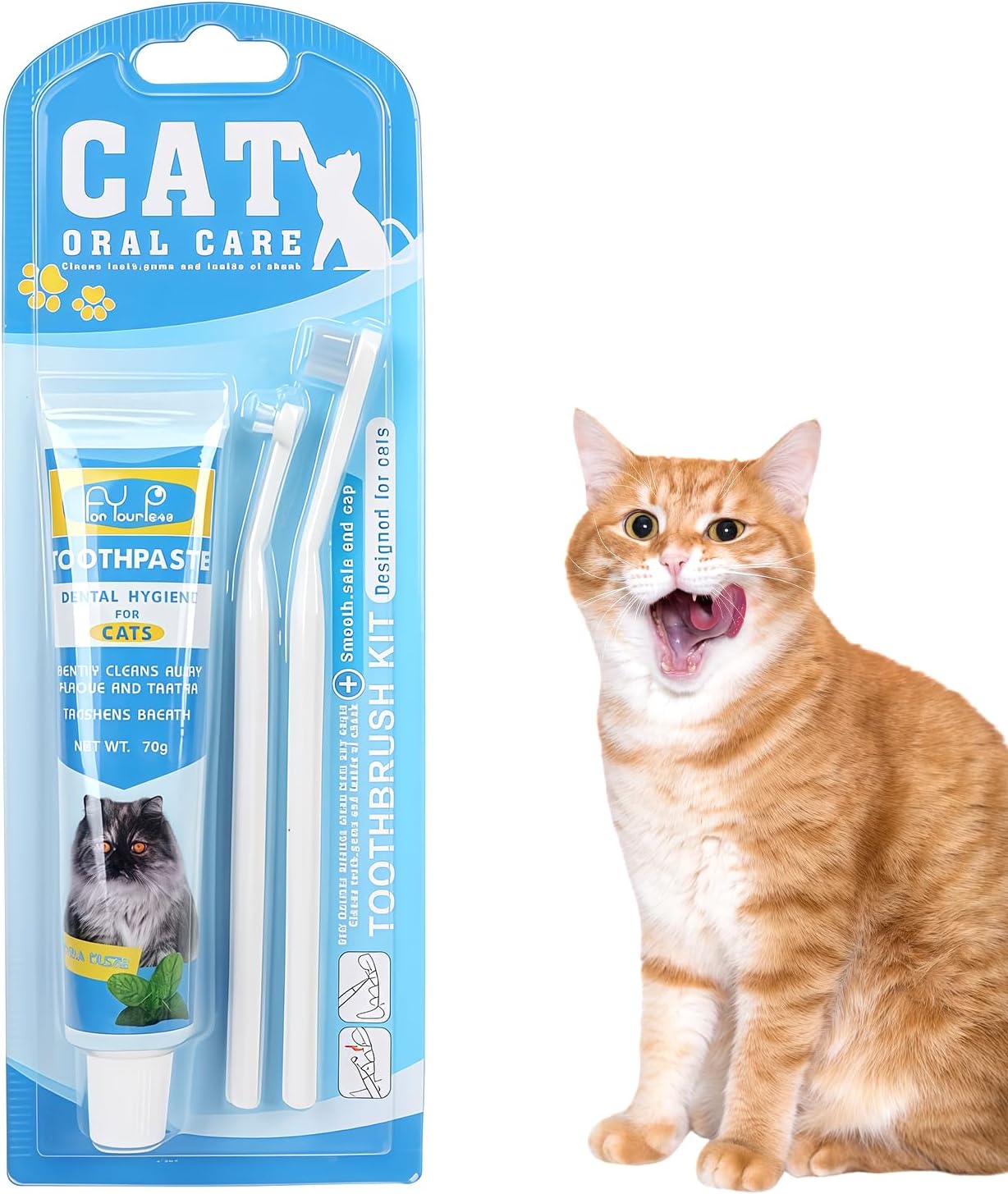 HOP-Cat-Toothbrush-and-Toothpaste-Kit-Vanilla-Cat-Toothpaste(70g)-|-Nylon-Bristles-Micro-Head-426