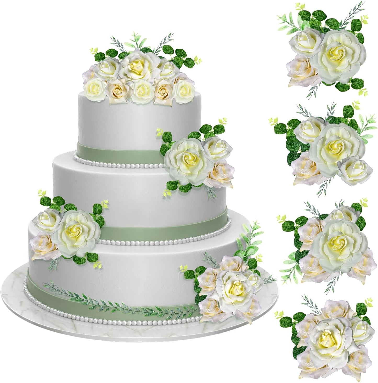 Neptniopllab-31-Pieces-Wedding-Flowers-Cake-Toppers,-4259