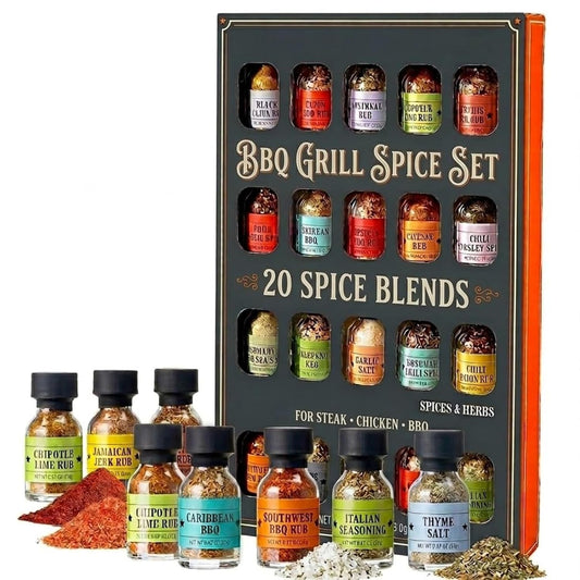 BBQ-Grill-Spice-Set-20-Pack-Glass-Bottles-Gourmet-Seasoning-Variety-Rubs-157