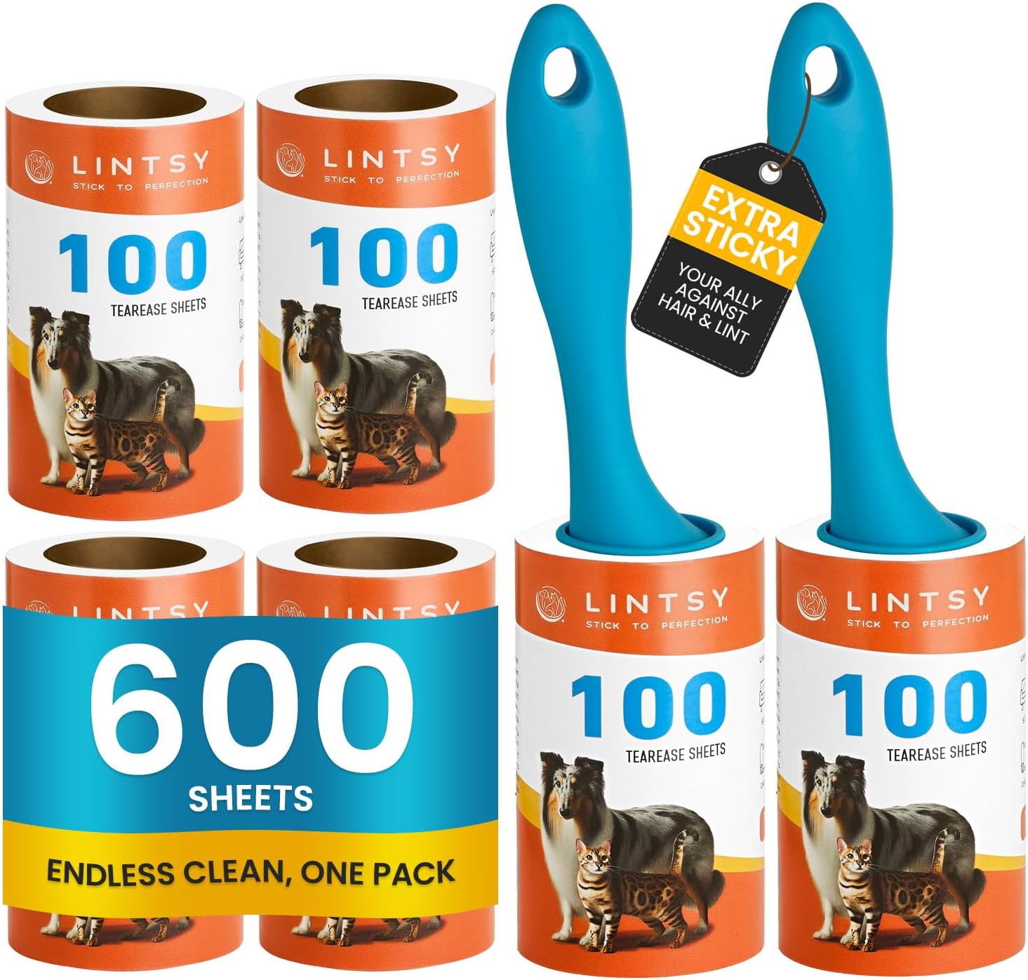 Extra-Sticky-Lint-Roller-Mega-Value-Set-–-600-Sheets,-3292