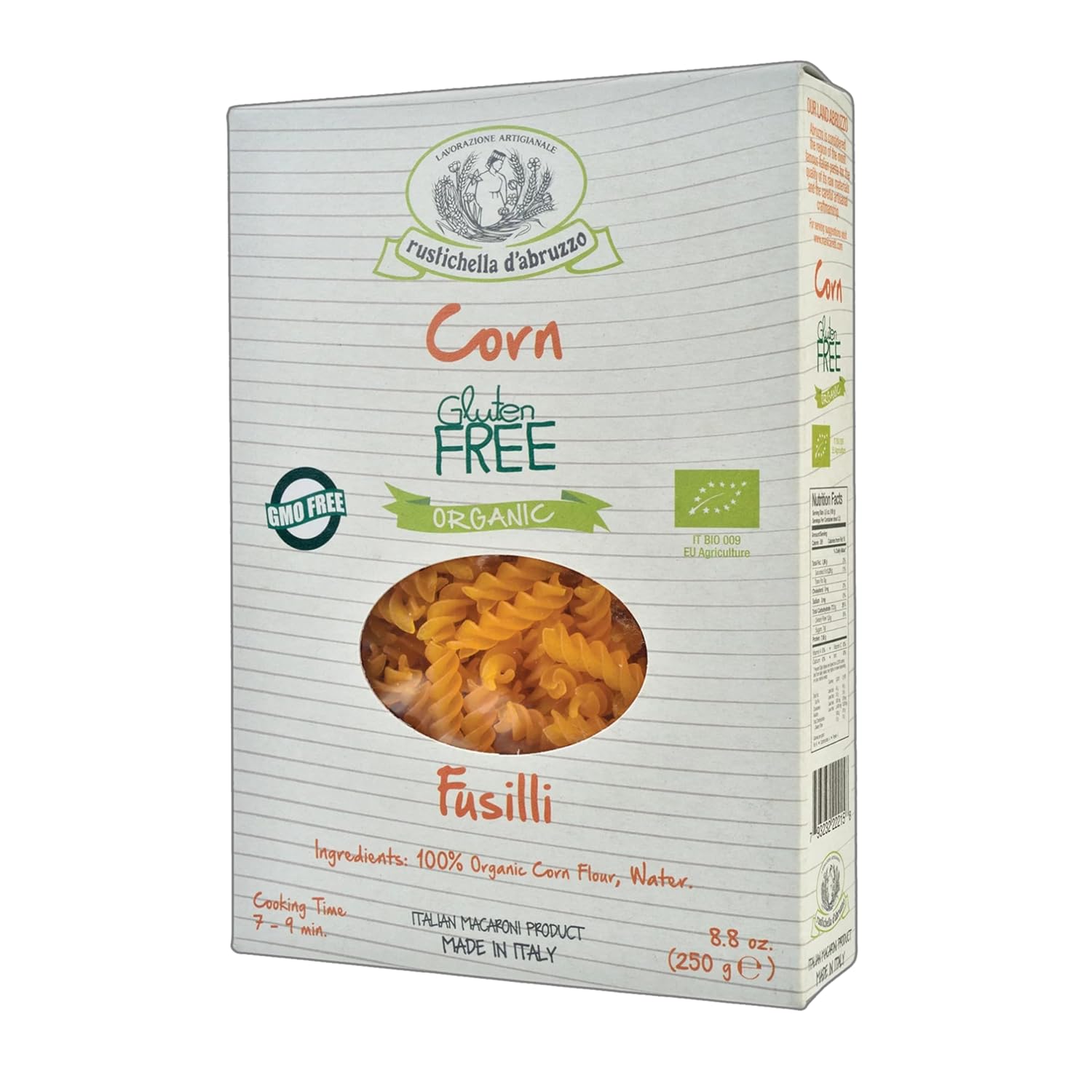 Rustichella-d'Abruzzo-Organic-Corn-Fusilli-–-Gluten-Free-Pasta,-250g,-with-71