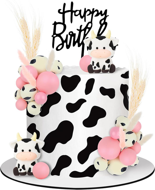 Jspupifip-25-PCS-Pink-Cow-Cake-Decorations,-2145