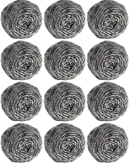 12Pcs-Steel-Wool-Scrubber-Pads-for-Cleaning-Dishes,-Pans,-Pots,-Ovens,-Grills,-Sinks---Stainless-1773