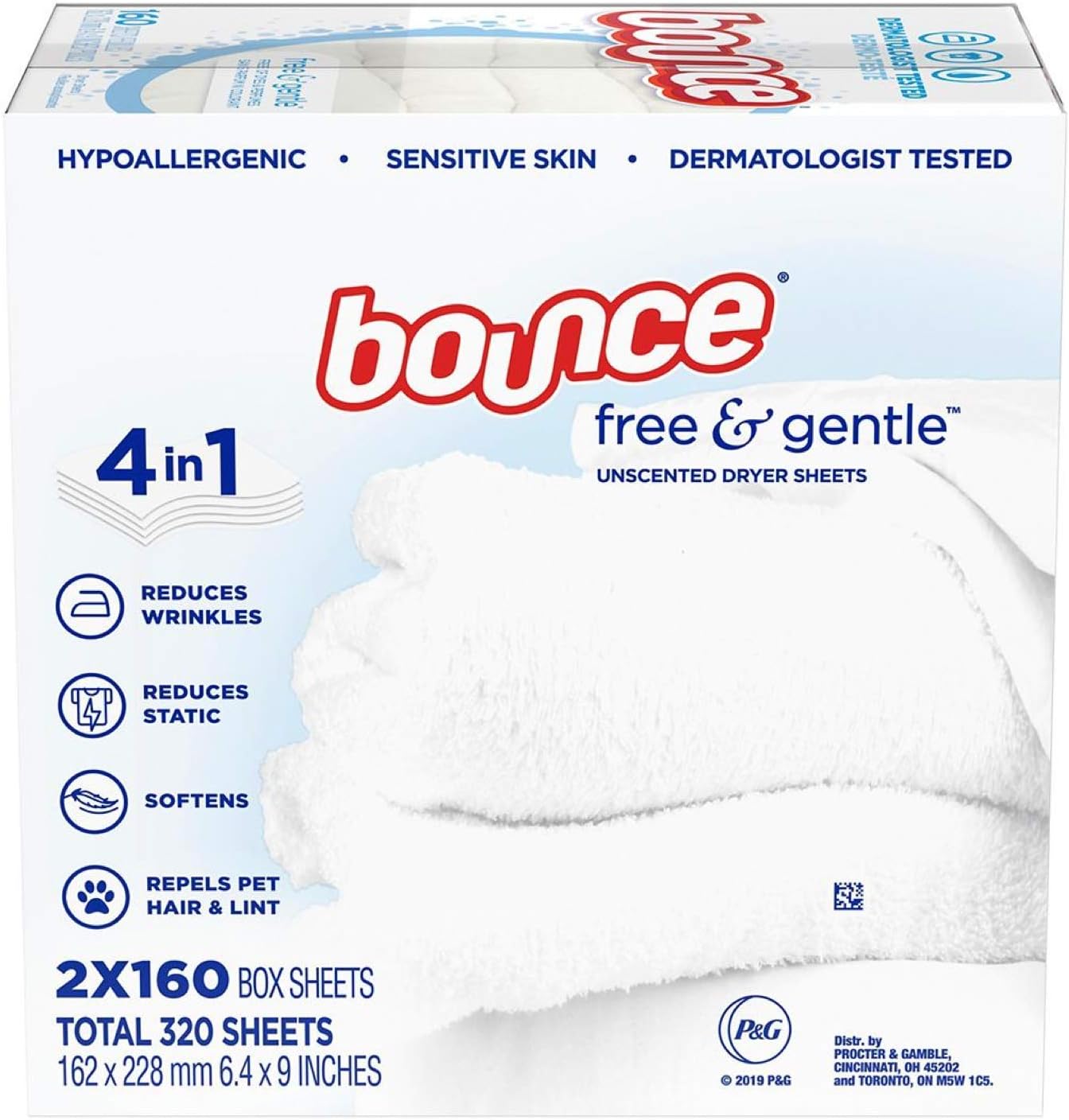 Bounce-Free-&-Gentle-Unscented-Dryer-Sheets,-320-ct.---1966