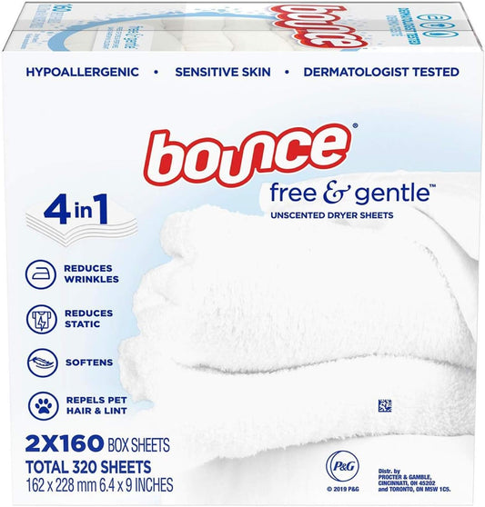 Bounce-Free-&-Gentle-Unscented-Dryer-Sheets,-320-ct.---1966