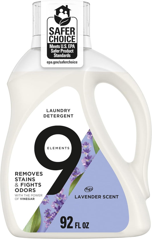 9-Elements-Liquid-Laundry-Detergent,-Lavender-Scent,-Vinegar-Powered,-92-fl-oz,-1488