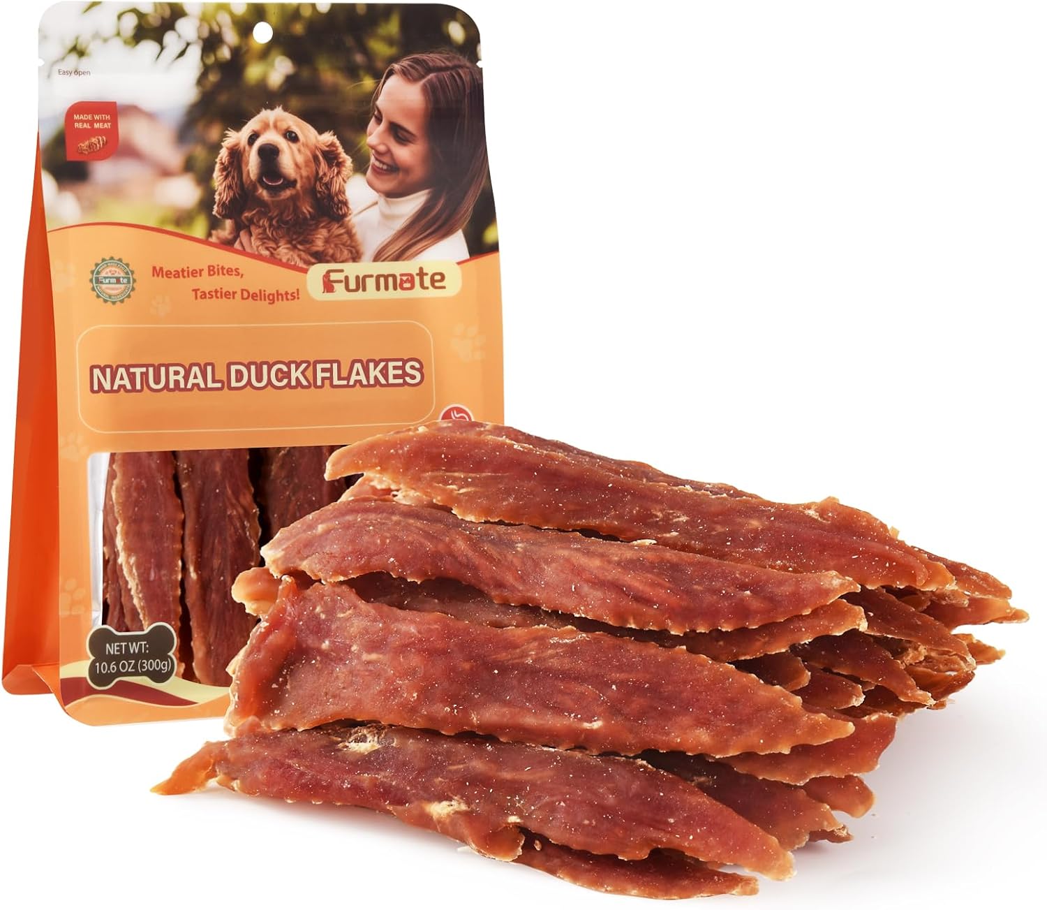 Duck-Jerky-Tenders-w/1%-Taurine,-Natural-Duck-Jerky-Strips-Dog-Treats,-Training-773