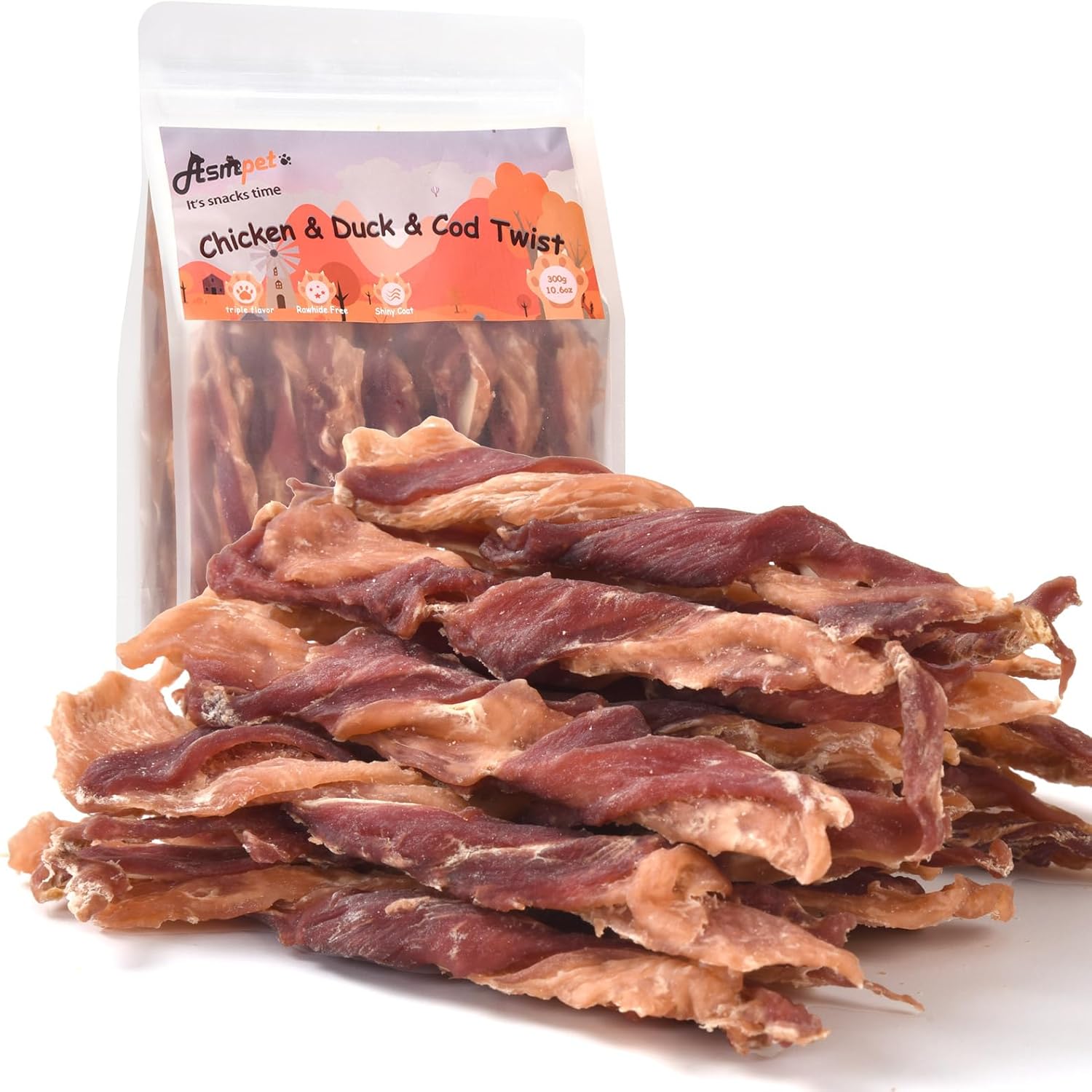 ASMPET-Dog-Jerky-Treats,-Triple-Flavor-Chicken-Duck-Cod-Jerky-Twists-Small-2132