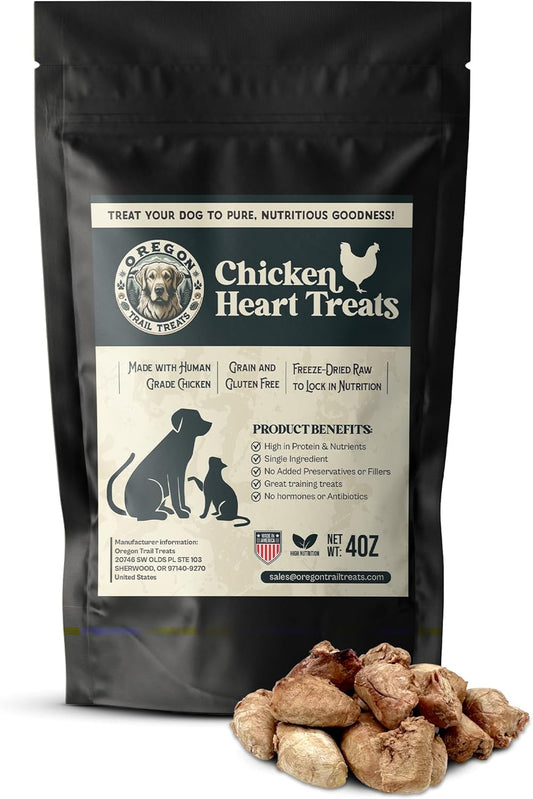 Oregon-Trail-Treats-Freeze-Dried-Chicken-Hearts-4oz---Premium-Single-Cat-558