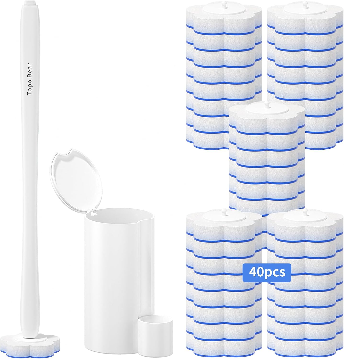 Topo-Bear-Disposable-Toilet-Bowl-Brush-with-40-Toilet-Wand-Refills,-Toilet-Bowl-Cleaner-Wands,-1316