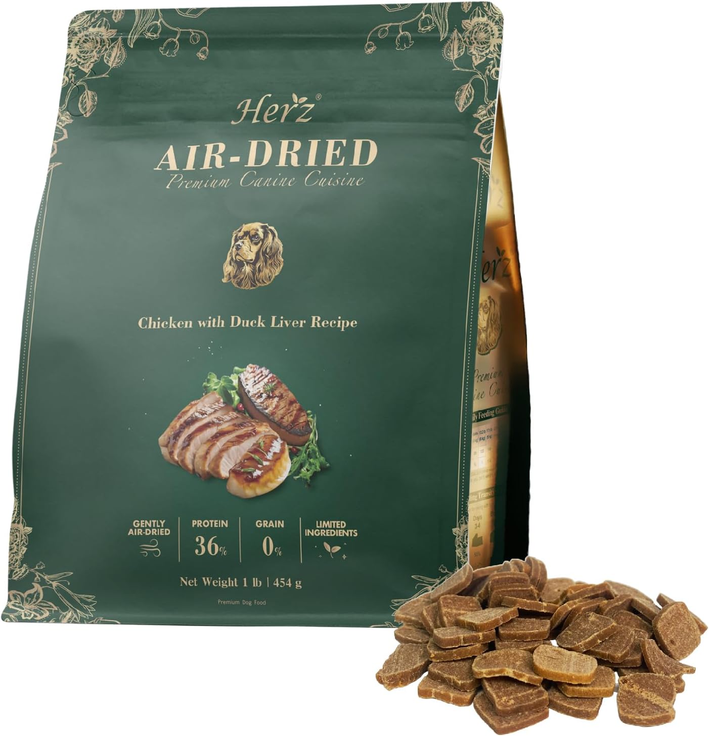 Herz-Air-Dried-Dog-Food-Chicken-&-Duck-Liver-Recipe-1-lb,-All-Natural,-High-Protein,-1537