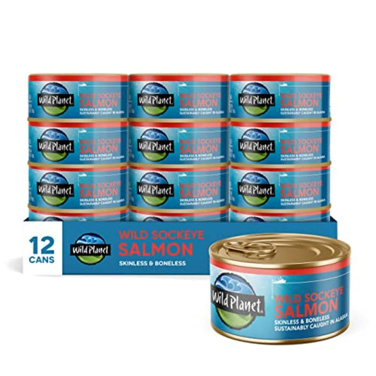 Wild-Planet-Wild-Sockeye-Salmon,-Skinless-&-Boneless,-Canned-Salmon,-Sustainably-Caught,-Non-GMO,-754