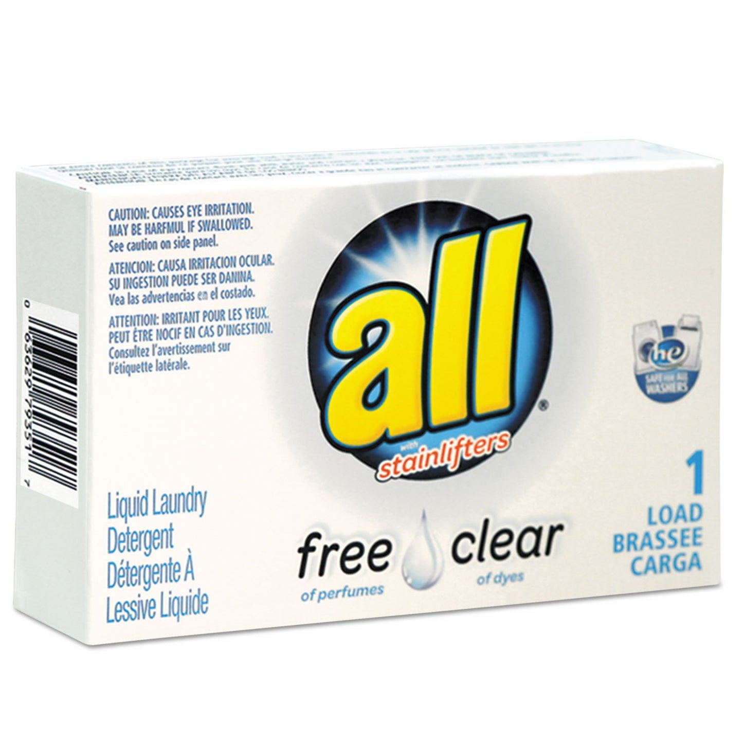 All-2979351-Free-Clear-He-Liquid-Laundry-Detergent,-Unscented,-1.6-Oz-Vend-Box,-725