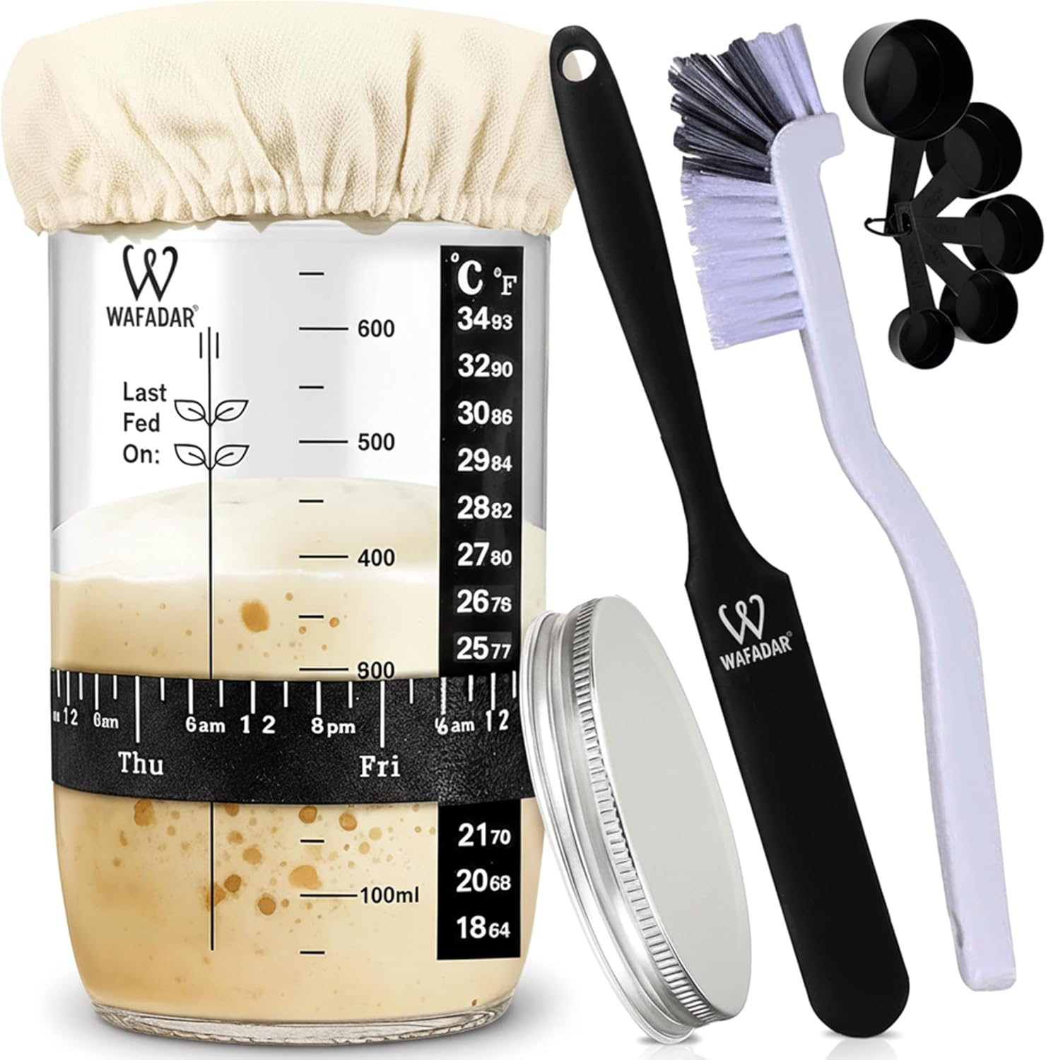 W-WAFADAR-Sourdough-Starter-Jar-Kit-–24-oz-Glass-Jar-with-Date-Feeding-Thermometer,-1294