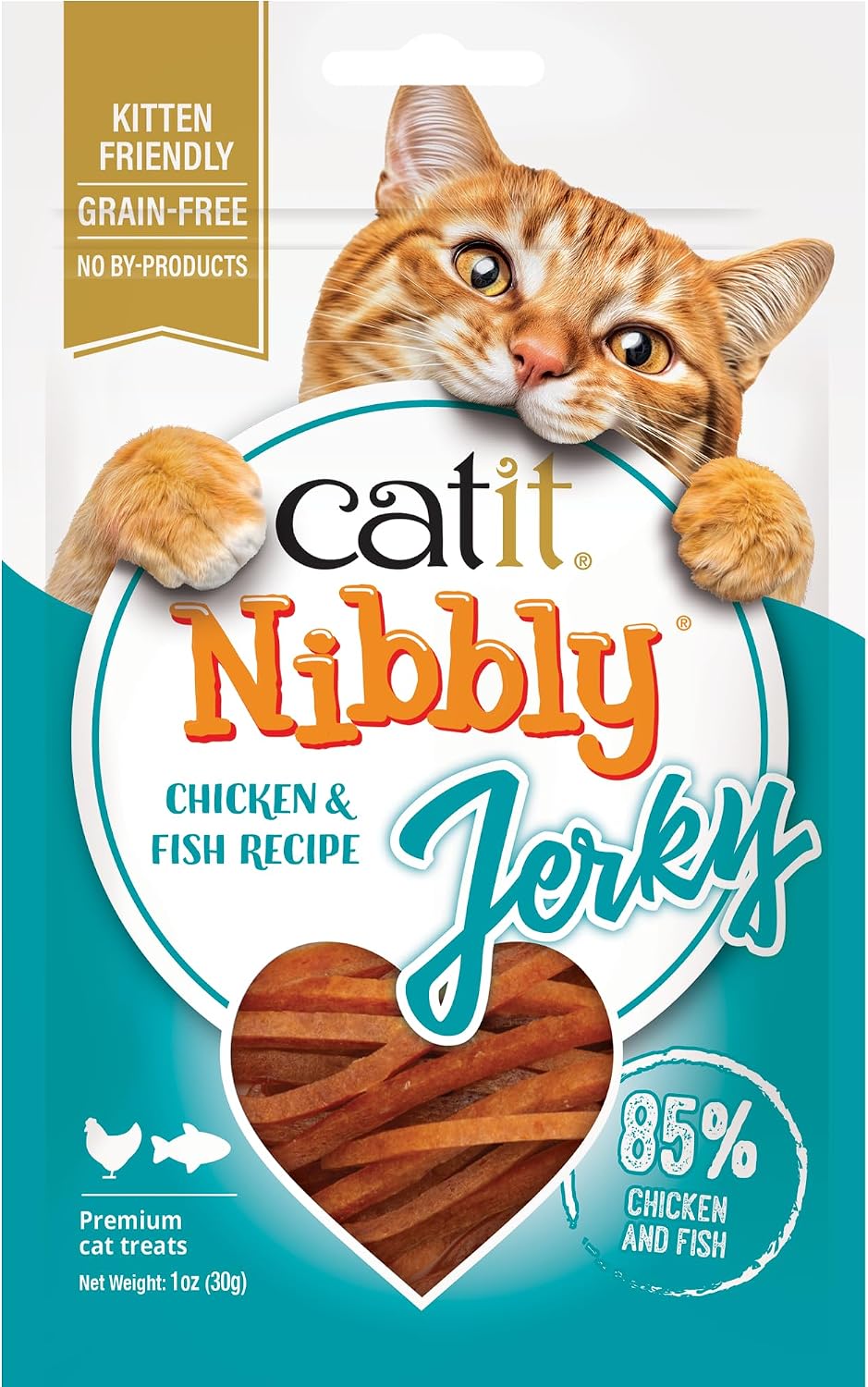 Catit-Nibbly-Jerky-Cat-Treats,-Chicken-&-Fish-Recipe,-White,-1--oz----1426