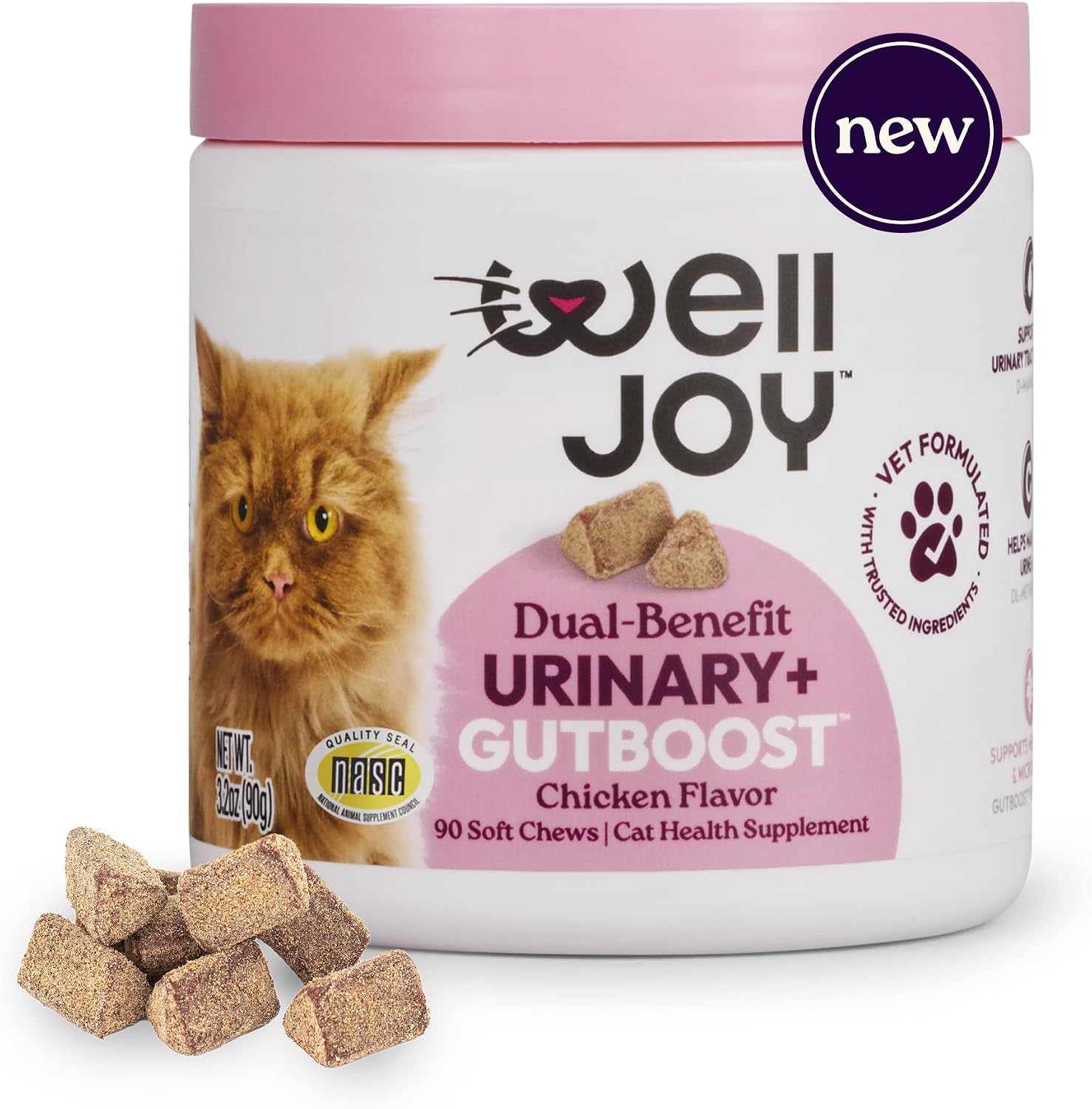 WellJoy-Urinary-Cat-Supplement-+-D-Mannose,-Cranberry,-GutBoost,-90ct-----1004