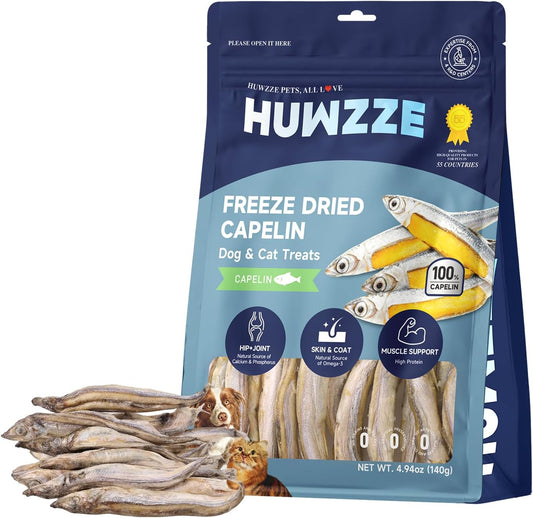 Freeze-Dried-Capelin-Treats-for-Dogs-&-Cats,-Single-Ingredient-Pet-Fish-Snacks,-610