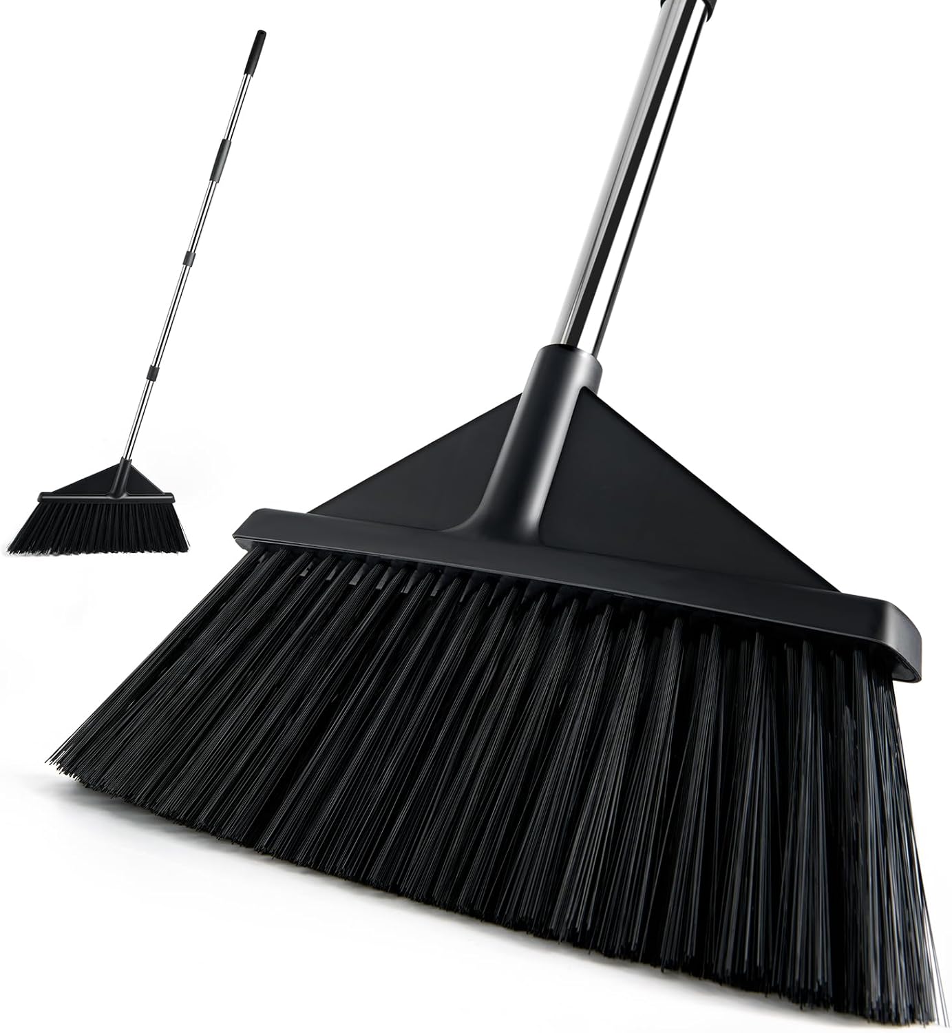 Heavy-Duty-Broom,-55"-Long-Handle,-Black,-Polypropylene-&-Stainless-284