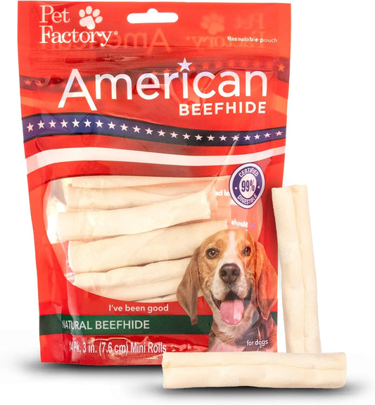 Pet-Factory-American-Beefhide-3-3.5"-Mini-Rolls-Dog-Chew-Treats---Flavor,-1974