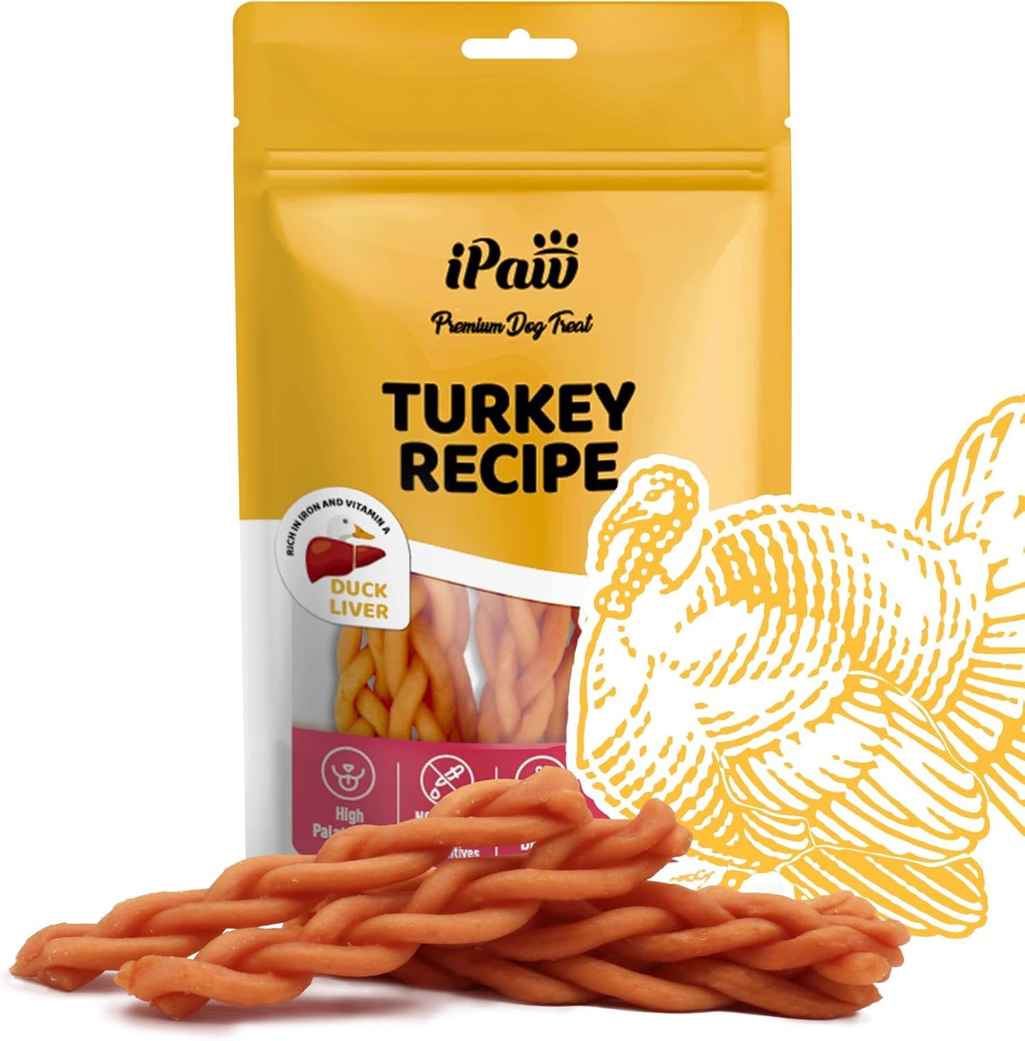 iPaw-Turkey-Dog-Treats,-All-Natural-Human-Grade-Dog-Treat,-Suitable-Training-2036
