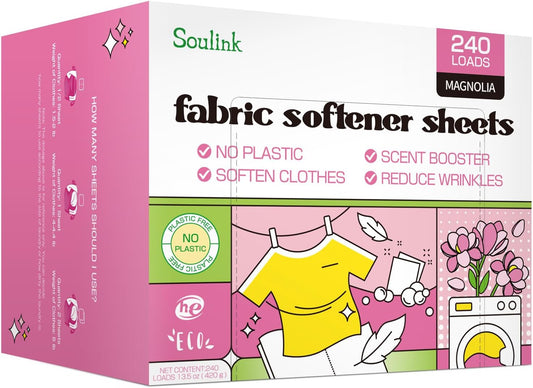 Soulink-Fabric-Softener-Sheets-for-Washing-Machine,-No-Plastic-Jug-Soap-Strips,-362