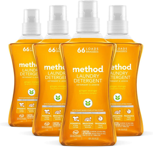 Method-Liquid-Laundry-Detergent;-Ginger-Mango-Scent;-Plant-Based-Stain-Remover;-3495