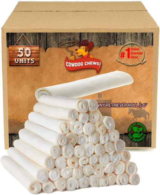 Cowdog-Chews-46178-Inches-Rawhide-Retriever-Roll---Chewing-Dog-Treat,-Natural-2571