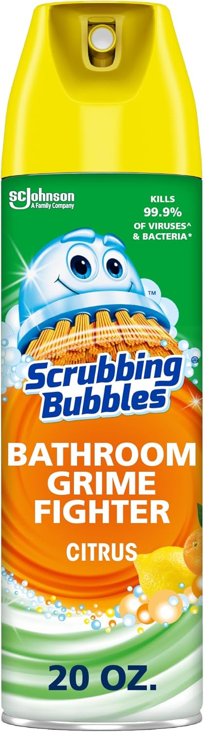Scrubbing-Bubbles-Bathroom-and-Shower-Cleaner-Aerosol,-Foaming-Action-Bathroom-Grime-Fighter,-Citrus-Scent,-20oz-1396