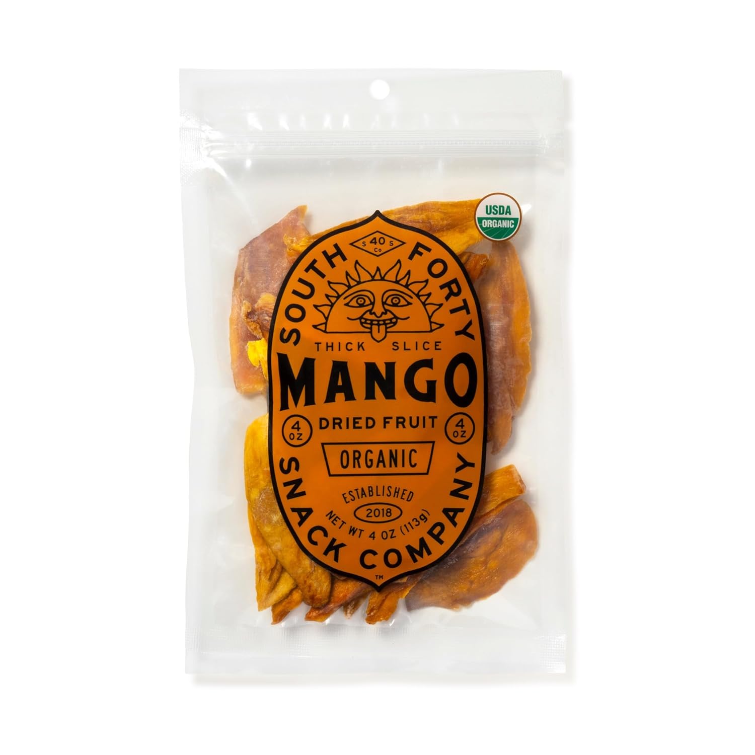 South-40-Snacks-Organic-Dried-Mango-Slices,-Just-1-Ingredient-(4oz-bags,-of---1032