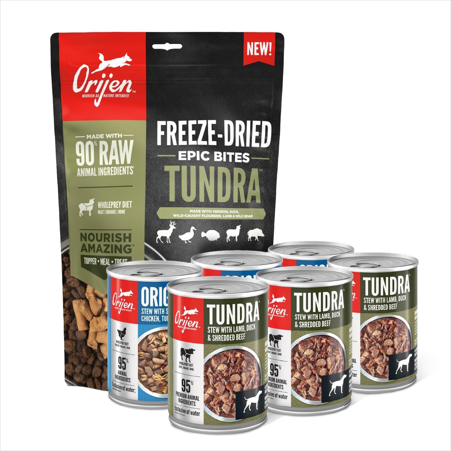 Bundle-of-ORIJEN-Epic-Bites-Freeze-Dried-Dry-Dog-Food-Tundra-Recipe-6oz-Bag-106