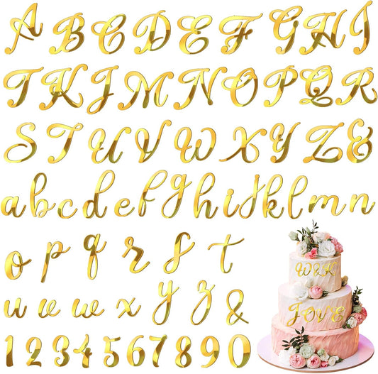 Jspupifip-64-Pcs-Gold-Acrylic-Cake-Alphabet-103