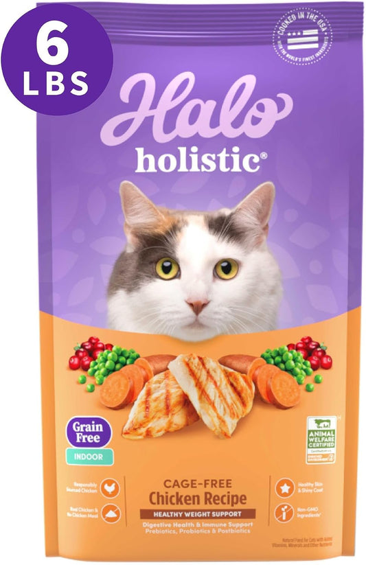 Halo-Holistic-Grain-Free-Dry-Cat-Food,-Cage-Free-Chicken-Recipe-for-Adult-Indoor-Cats,-1319