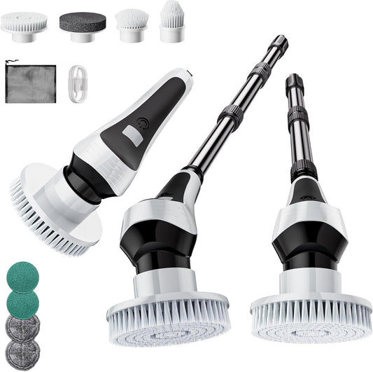 Electric-Spin-Scrubber,Cordless-Cleaning-Brush-with-Power-Display-Screen,IP68-Waterproof-220