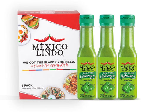 Mexico-Lindo-Green-Habanero-Hot-Sauce-Display,-5-fl-oz,-Pack-of-84