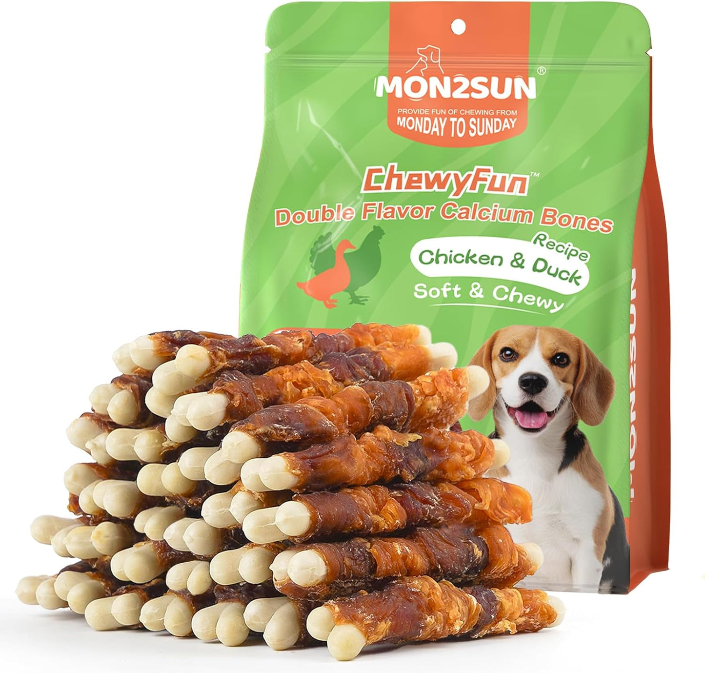 MON2SUN-Double-Flavor-Dog-Treats,-4-Inch-Chicken-and-Duck-Wrapped-Bones,-2314