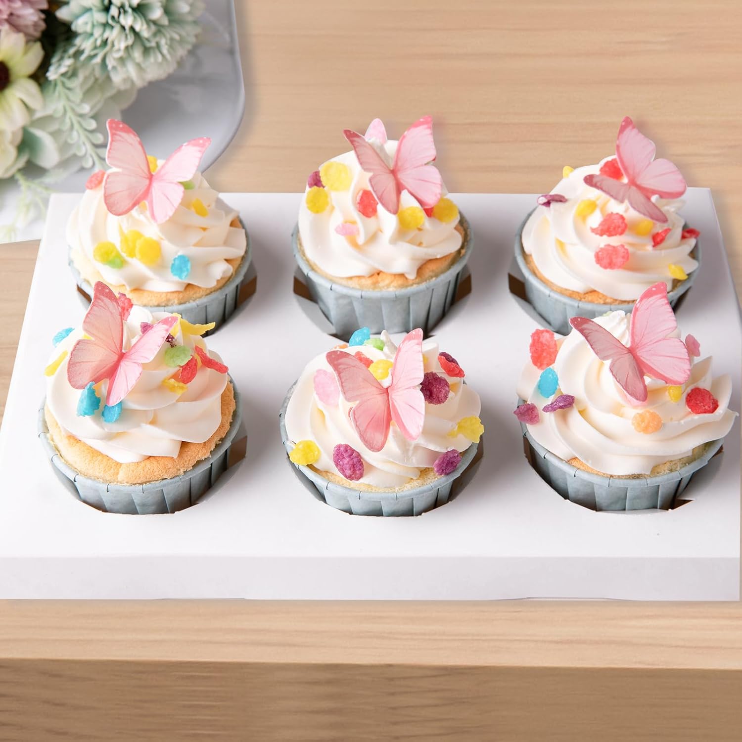 50Pcs-Edible-Pink-Butterfly-Cupcake-Toppers-Edible-4168