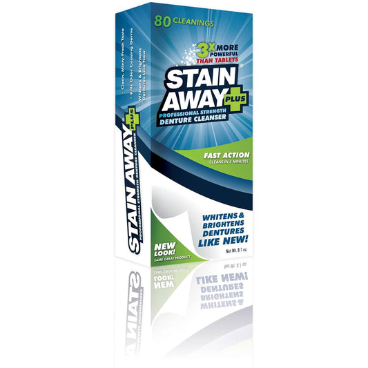 Stain-Away-Plus-Denture-Cleanser,-80-Cleanings-Each-(Pack-of-3)---156