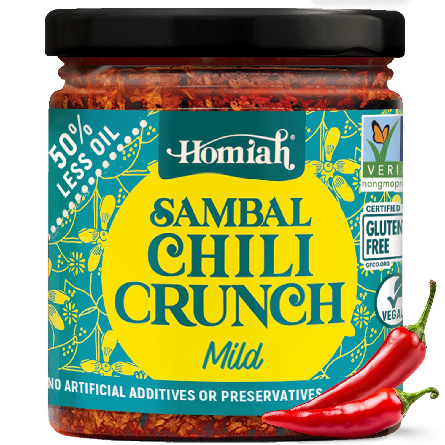 Homiah-Sambal-Chili-Crunch,-6-Oz---Vegan-Low-Sodium-Less-Oil-1905