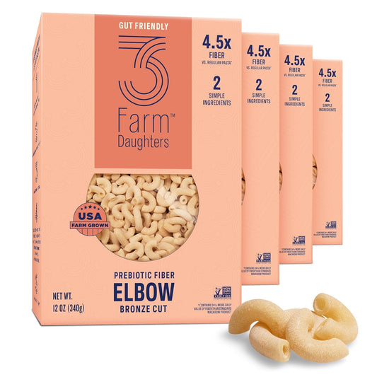 Three-Farm-Daughters-High-Fiber-Elbow-Macaroni-Pasta-Pack,-GI,-157