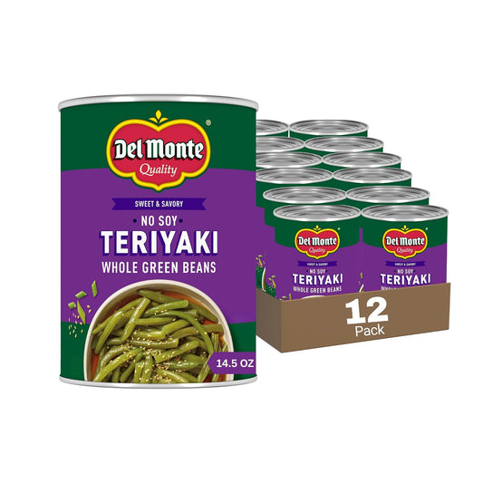 Del-Monte-No-Soy-Teriyaki-Whole-Green-Beans,-14.5-oz.-Cans,-Pack-85