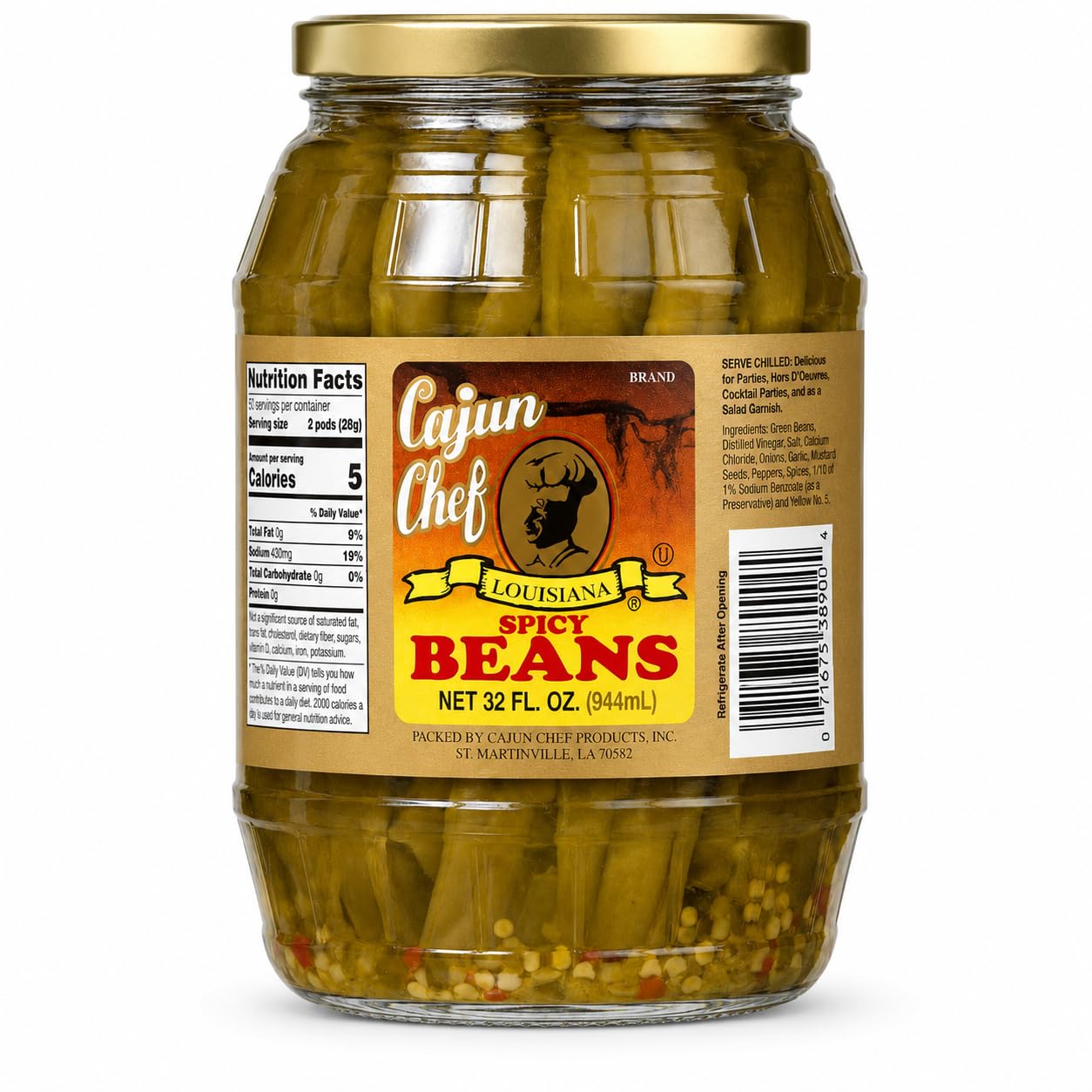 Cajun-Chef-Spicy-Pickled-Green-Beans,-32-oz,-Dilly-Beans-----273
