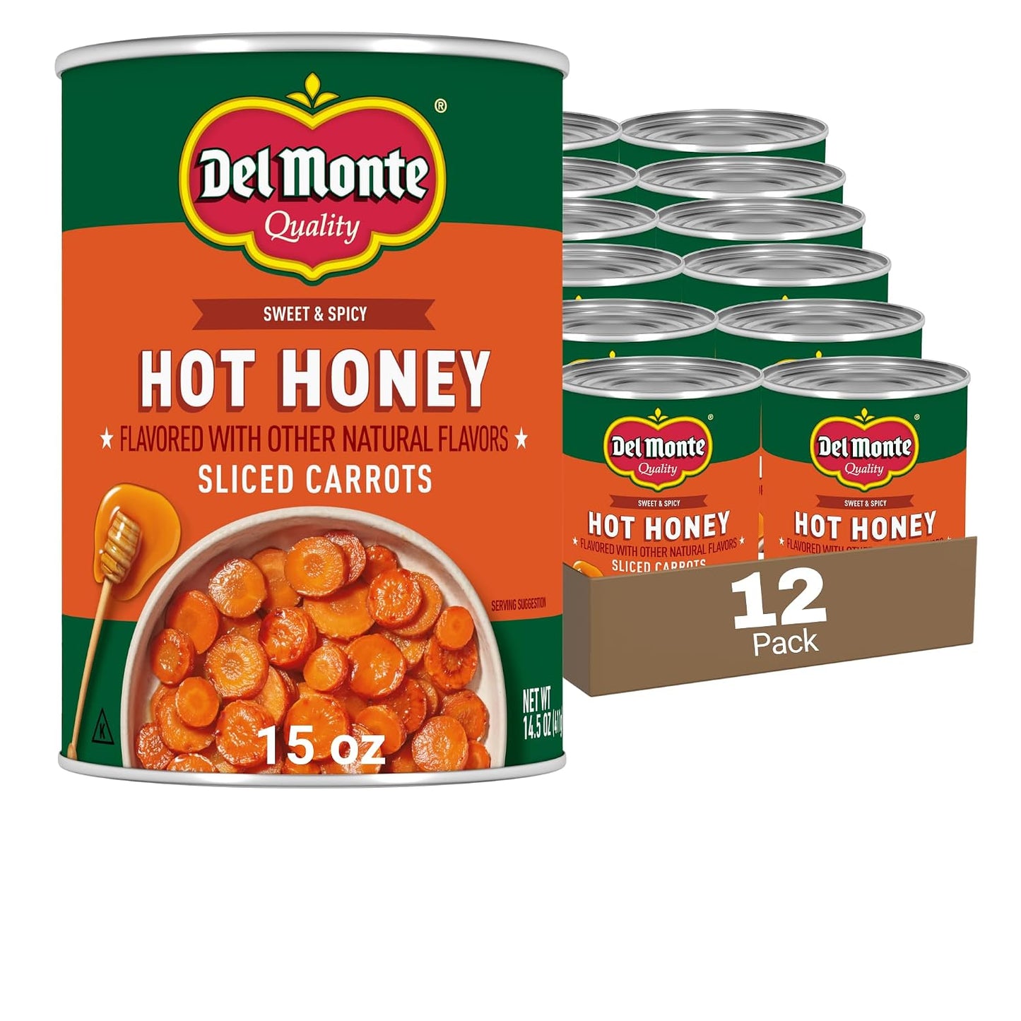 Del-Monte-Hot-Honey-Flavored-Sliced-Carrots,-14.5-oz.-Cans,-Pack-of-439