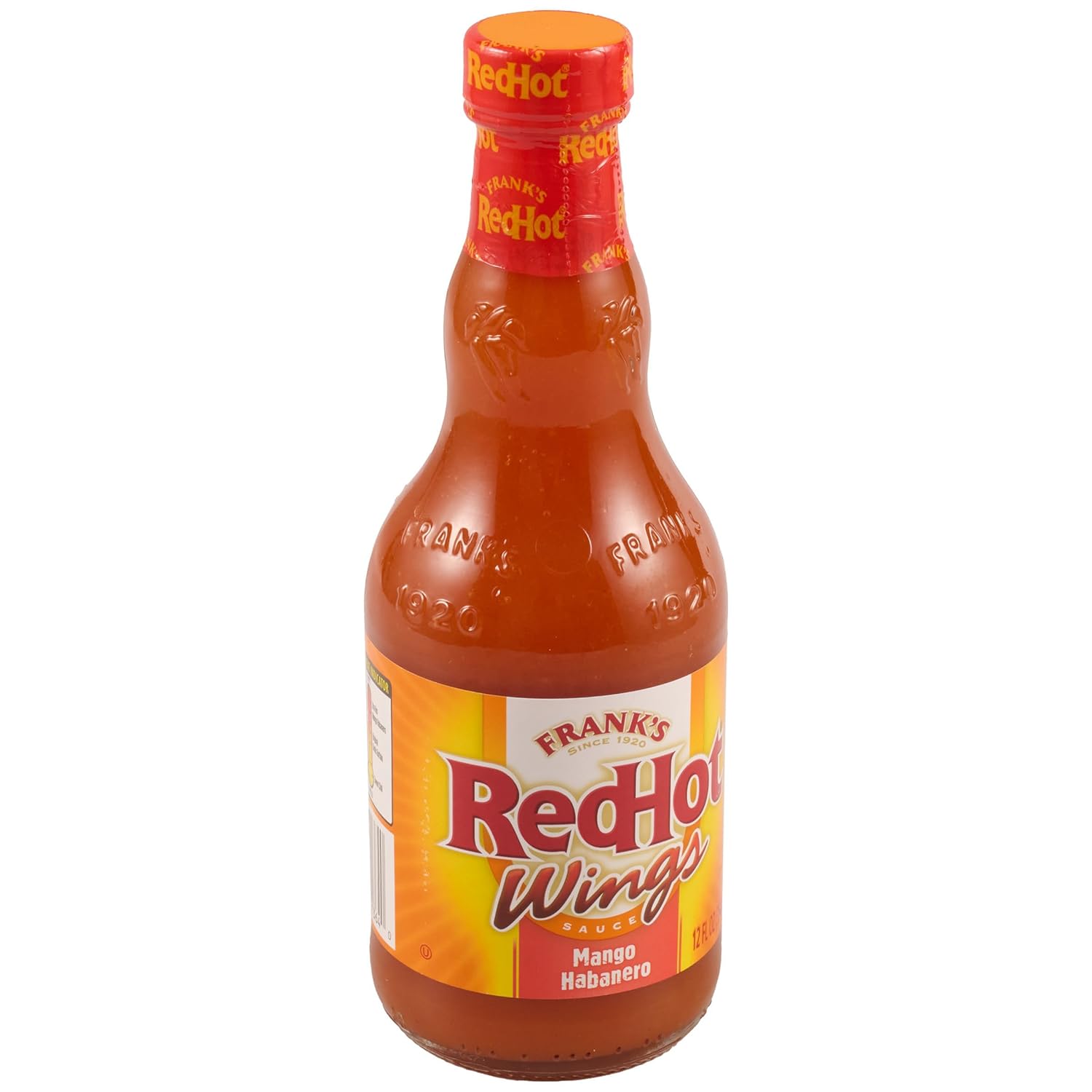 Frank's-RedHot-Wings-Sauce,-Mango-Habanero,-Hot-Sauce,-Marinade,-Glaze,-For-Fish,-1385
