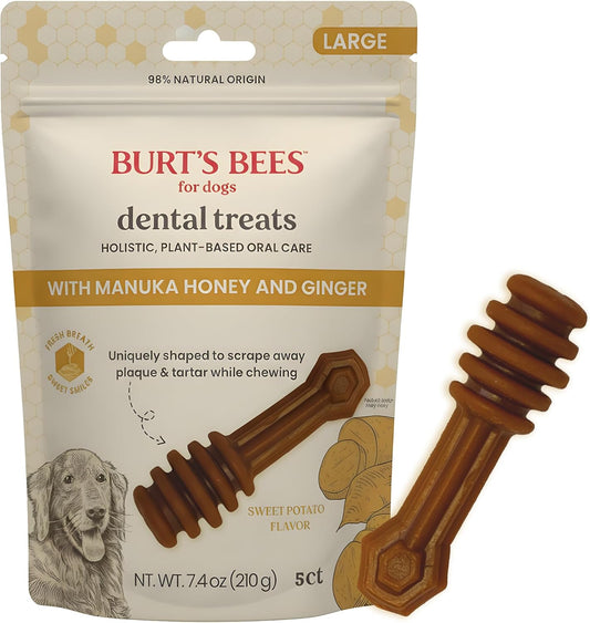 BURT'S-BEES-FOR-PETS-Dental-Treats-for-Dogs-with-Manuka-Honey-Ginger,-13
