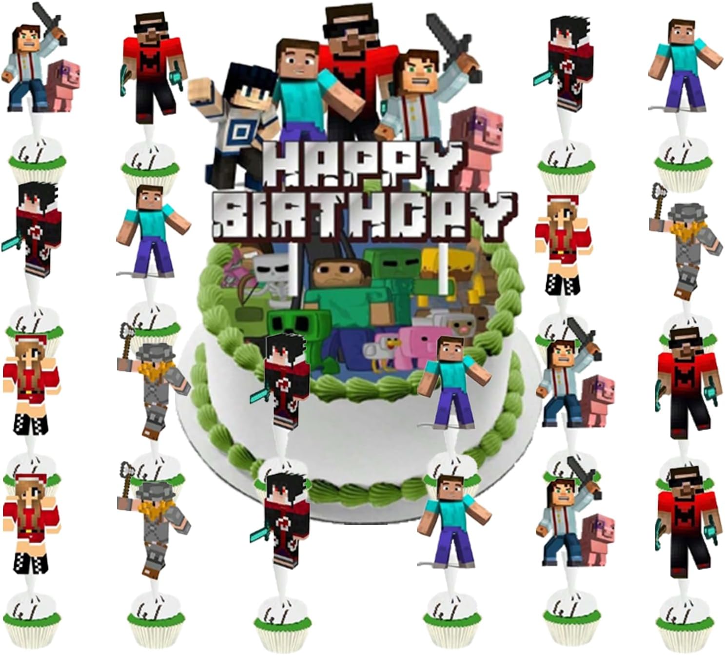 25-pcs-the-game-Cake-decoration-24pcs-Cupcake-Toppers-cake-decoration-------1455