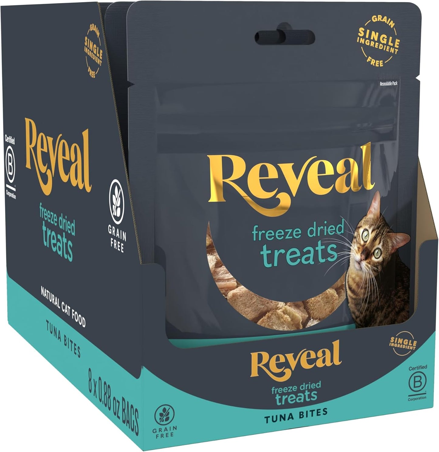 Reveal-Natural-Freeze-Dried-Cat-Treats,-Single-Ingredient,-Grain-Free,-High-Protein,-for-Treating-S1204