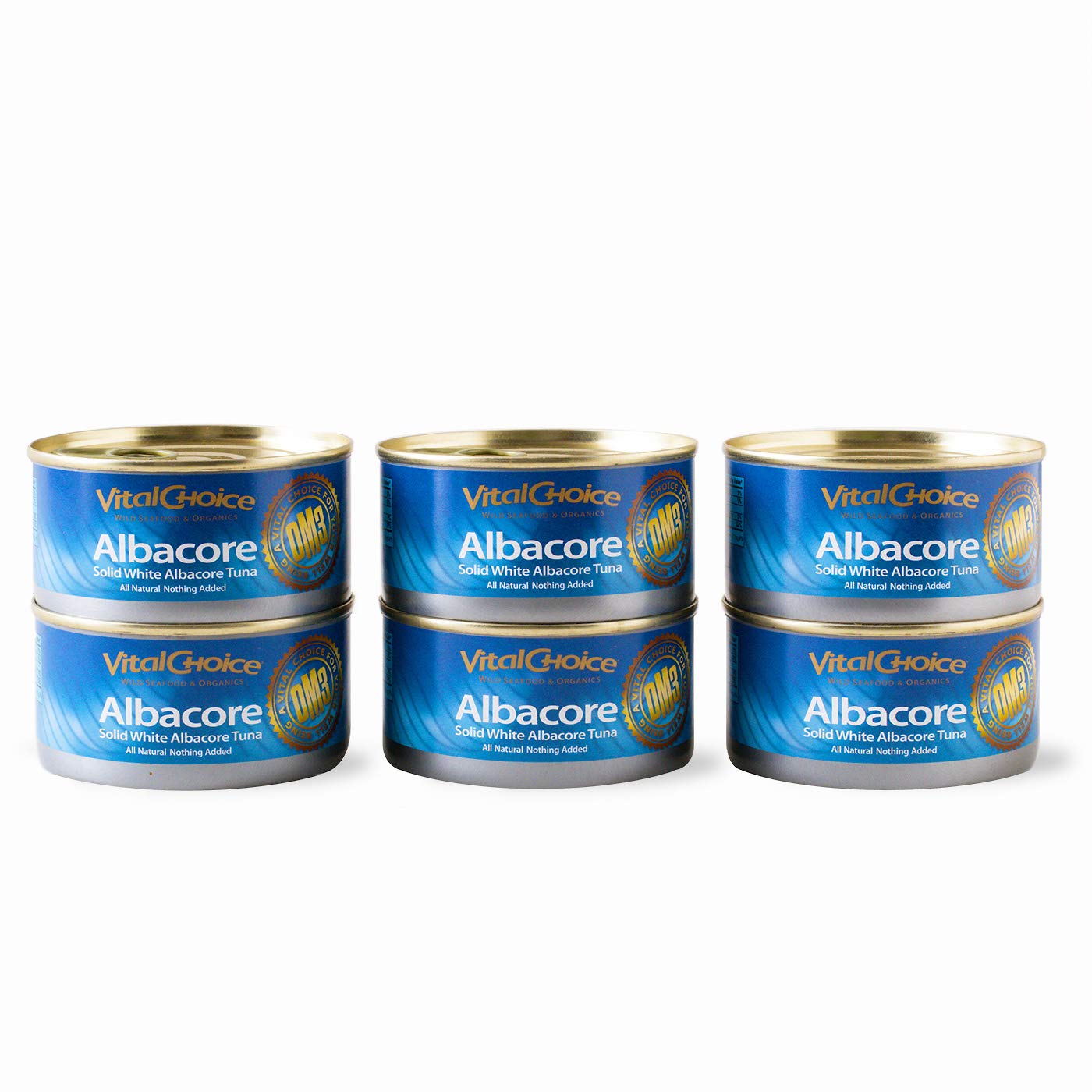 Vital-Choice-Atún-blanco-salvaje,-en-agua,-sin-sal-añadida,-latas-de-onzas-203